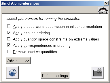 Simulation preferences