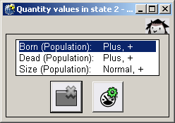 View quantity values screen